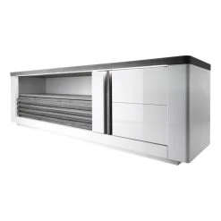 Modern Living Meuble TV L150 Cm VERTIGO Blanc/chêne Gris -Vente-unique shop meuble tv l150 cm vertigo blancchene gris 9161327 23916661 1140x1140