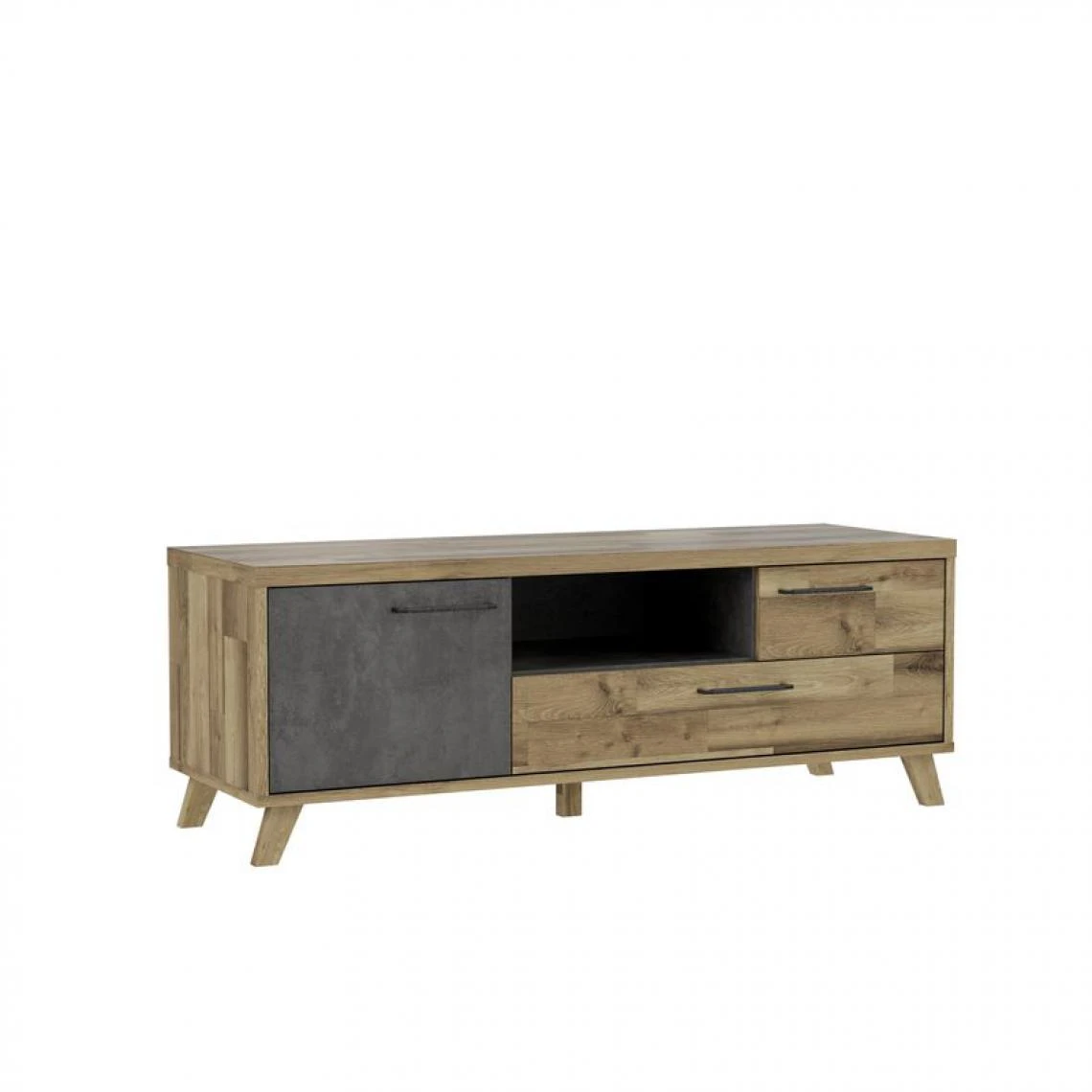 BUT Meuble TV L.154,5 RICCIANO Imitation Chêne Et Béton 3 BUT Meuble TV L.154,5 RICCIANO Imitation Chêne Et Béton