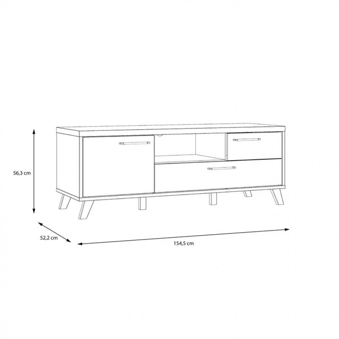BUT Meuble TV L.154,5 RICCIANO Imitation Chêne Et Béton 7 BUT Meuble TV L.154,5 RICCIANO Imitation Chêne Et Béton – Image 5