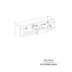 Modern Living Meuble TV L.170 BELLARIVA Laqué Blanc/ Gris Anthracite -Vente-unique shop meuble tv l170 bellariva laque blanc gris 9690026 25112840 1140x1140