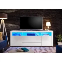 Meuble TV L.180 CM MODERN LIVING Blanc Brillant Goal 8 Meuble TV L.180 CM MODERN LIVING Blanc Brillant Goal -Vente-unique shop meuble tv l180 cm goal blanc brillant 10971966 28669696 1140x1140