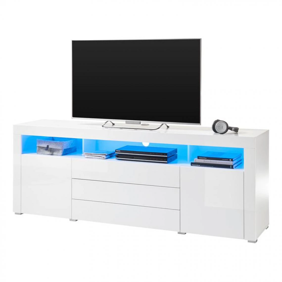 Meuble TV L.180 CM MODERN LIVING Blanc Brillant Goal 5 Meuble TV L.180 CM MODERN LIVING Blanc Brillant Goal – Image 3