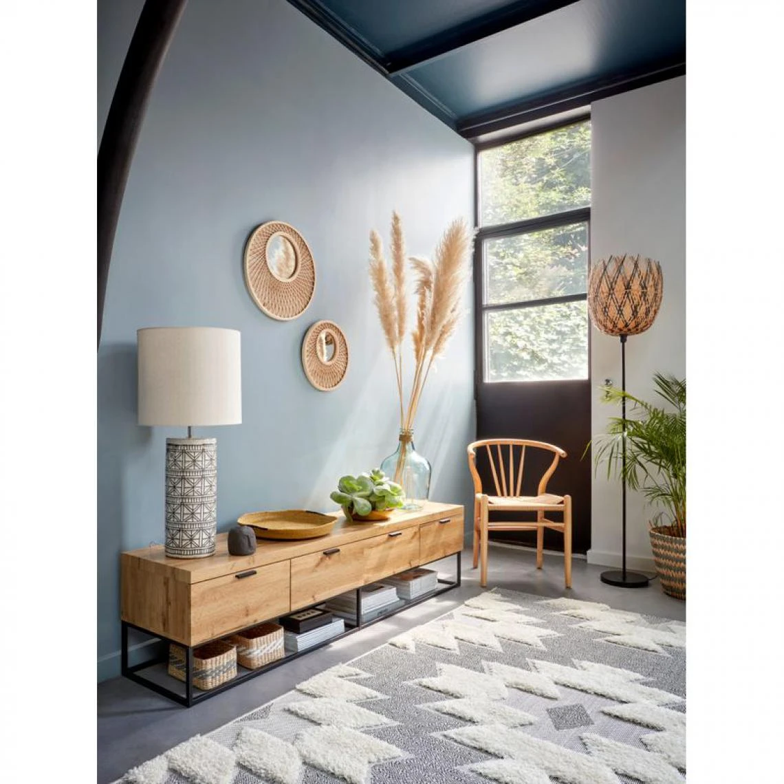 BUT Meuble TV L.180 OAKLAND Imitation Chêne 4 BUT Meuble TV L.180 OAKLAND Imitation Chêne – Image 2