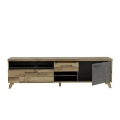 BUT Meuble TV L.199,2 RICCIANO Imitation Chêne Et Béton -Vente-unique shop meuble tv l1992 ricciano imitation chene et beton 11276804 29444882 1140x1140