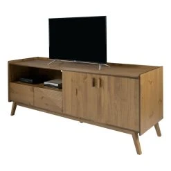 Time Meuble TV L.200 Cm CLAUDIA Pin Massif Foncé -Vente-unique shop meuble tv l200 cm claudia pin massif fonce 13586422 37282524 1140x1140