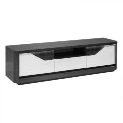 Modern Living Meuble TV L.200 MATERA Blanc/imitation Chêne Gris