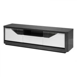 Modern Living Meuble TV L.200 MATERA Blanc/imitation Chêne Gris -Vente-unique shop meuble tv l200 matera blancimitation chene gris 9161317 23916611 1140x1140