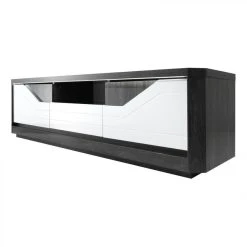 Modern Living Meuble TV L.200 MATERA Blanc/imitation Chêne Gris -Vente-unique shop meuble tv l200 matera blancimitation chene gris 9161317 23916615 1140x1140