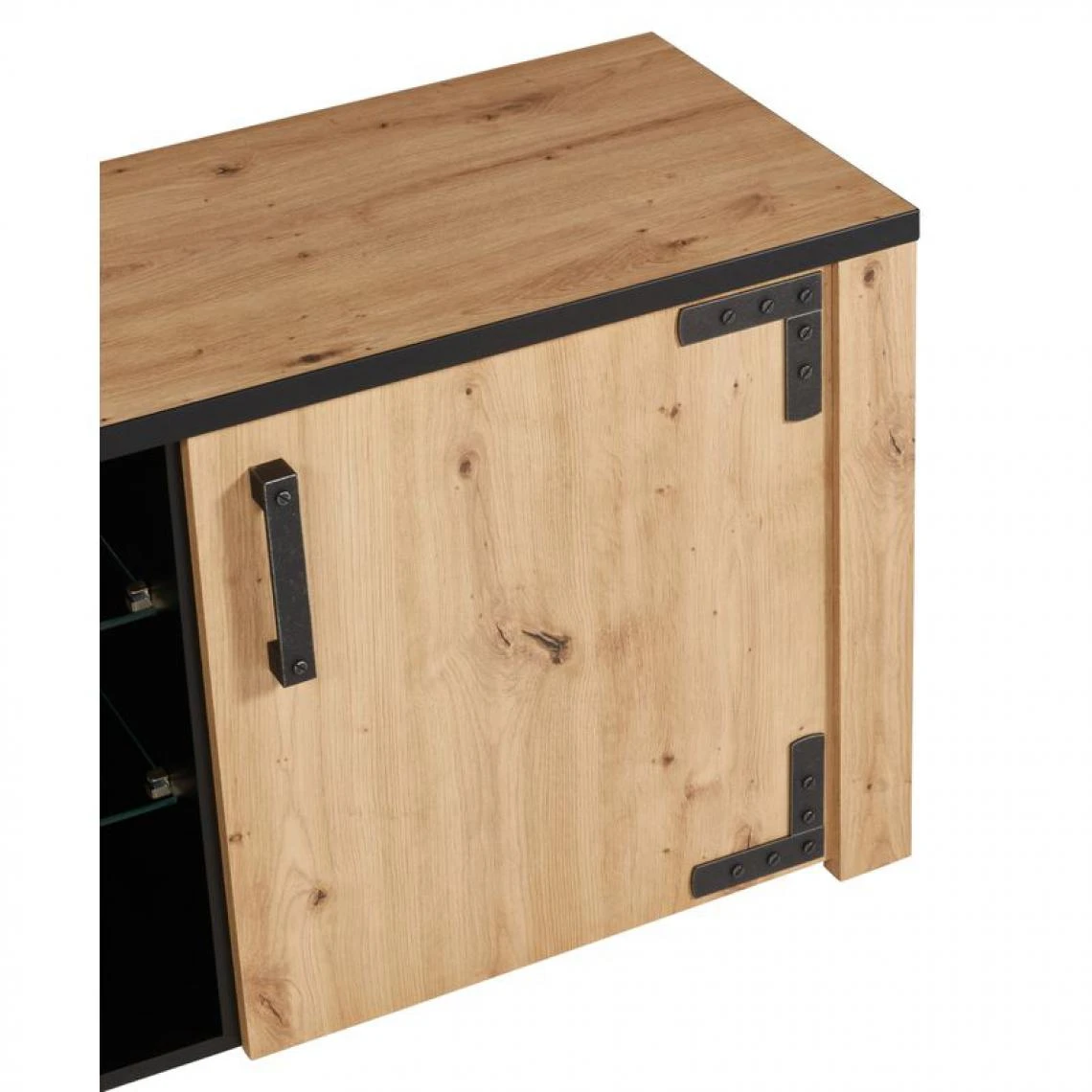 BUT Meuble TV LAZIO Noir/ Imitation Chêne 6 BUT Meuble TV LAZIO Noir/ Imitation Chêne – Image 4