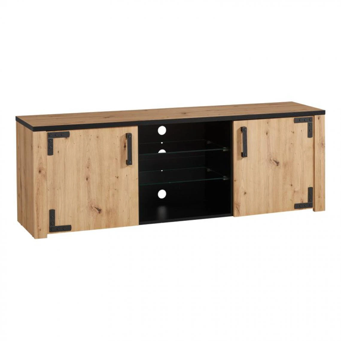 BUT Meuble TV LAZIO Noir/ Imitation Chêne 7 BUT Meuble TV LAZIO Noir/ Imitation Chêne – Image 5