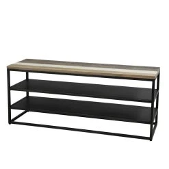 MACABANE Meuble TV LEANDRE Avec 2 Étagères Bois Et Métal -Vente-unique shop meuble tv leandre avec 2 tageres bois et metal design 3231195 2 1140x1140