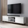 Selsey Meuble Tv - LEFYR - 140 Cm - Blanc Mat / Blanc Brillant - éclairage L... -Vente-unique shop meuble tv lefyr 140 cm blanc mat blanc brillant eclairage led 10150734 26117306 1140x1140