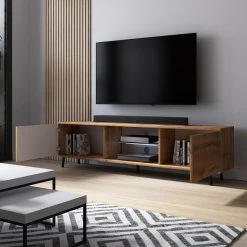 Selsey Meuble Tv - LEFYR - 140 Cm - Chêne Wotan - éclairage LED -Vente-unique shop meuble tv lefyr 140 cm chene wotan eclairage led 10150728 26117286 1140x1140