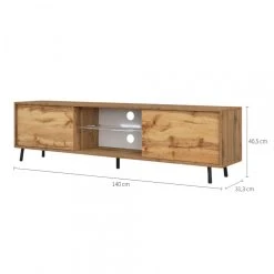 Selsey Meuble Tv - LEFYR - 140 Cm - Chêne Wotan - éclairage LED -Vente-unique shop meuble tv lefyr 140 cm chene wotan eclairage led 10150728 26117290 1140x1140