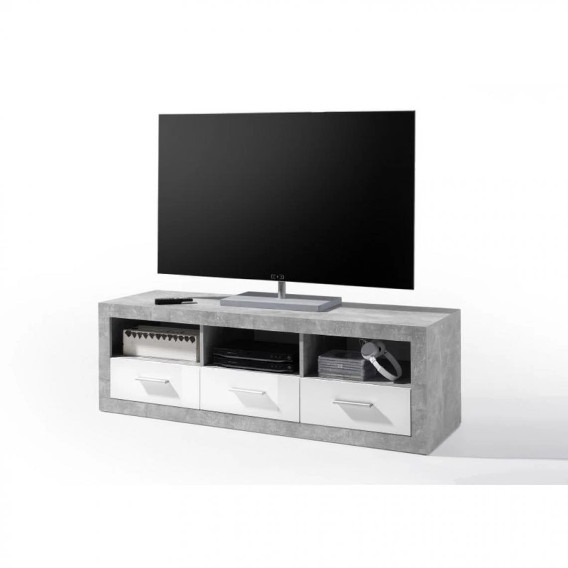 BUT Meuble TV MATT Béton/blanc 7 BUT Meuble TV MATT Béton/blanc – Image 5