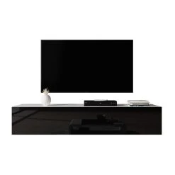 Furnix Meuble Tv / Meuble Suspendu ZIBO 160 Cm Blanc Mat / Noir Brillant Styl... 10 Furnix Meuble Tv / Meuble Suspendu ZIBO 160 Cm Blanc Mat / Noir Brillant Styl... -Vente-unique shop meuble tv meuble suspendu zibo 160 cm blanc mat noir brillant style moderne avec compartiments fermes 13427810 36723460 1140x1140