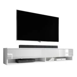 Furnix Meuble Tv / Meuble Tv Suspendu ALYX 160 X 32 X 34 Cm Style Industriel ... -Vente-unique shop meuble tv meuble tv suspendu alyx 160 x 32 x 34 cm style industriel blanc mat blanc brillant avec led 13182216 35772302 1140x1140
