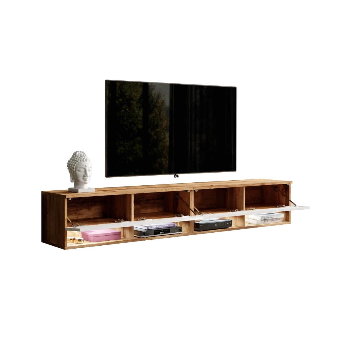 Furnix Meuble Tv / Meuble Tv Suspendu ALYX 200 (2x100) X 32 X 34 Cm Style Con... 6 Furnix Meuble Tv / Meuble Tv Suspendu ALYX 200 (2x100) X 32 X 34 Cm Style Con... – Image 4