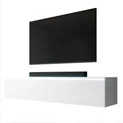 Furnix Meuble Tv / Meuble Tv Suspendu BARGO 140 X 32 X 34 Cm Style Contempora... -Vente-unique shop meuble tv meuble tv suspendu bargo 140 x 32 x 34 cm style contemporain blanc mat blanc brillant mat avec led 13196474 35821202 1140x1140