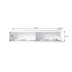 Furnix Meuble Tv / Meuble Tv Suspendu BARGO 140 X 32 X 34 Cm Style Contempora... -Vente-unique shop meuble tv meuble tv suspendu bargo 140 x 32 x 34 cm style contemporain blanc mat blanc brillant mat avec led 13196474 35821204 1140x1140