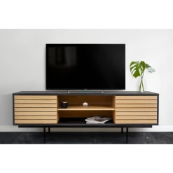 HELLIN Meuble TV Moderne En Bois Et Métal - SAULAND -Vente-unique shop meuble tv moderne en bois et metal sauland 10507230 27228048 1140x1140