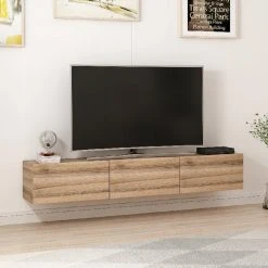 Meuble TV Moderne - Rigel - Homemania - Noyer - 180 X 32 X 30 Cm -Vente-unique shop meuble tv moderne rigel homemania noyer 180 x 32 x 30 cm 13462012 36840122 1140x1140