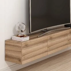 Meuble TV Moderne - Rigel - Homemania - Noyer - 180 X 32 X 30 Cm -Vente-unique shop meuble tv moderne rigel homemania noyer 180 x 32 x 30 cm 13462012 36840126 1140x1140
