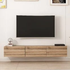 Meuble TV Moderne - Rigel - Homemania - Noyer - 180 X 32 X 30 Cm -Vente-unique shop meuble tv moderne rigel homemania noyer 180 x 32 x 30 cm 13462012 36840128 1140x1140
