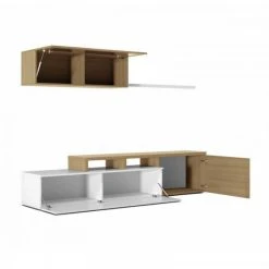 Dansmamaison Meuble TV Modulable En Angle Blanc/Chêne - XUNS - L 200 X L 41 X H 44... -Vente-unique shop meuble tv modulable en angle blancchene xuns l 200 x l 41 x h 44 cm 11561642 30331924 1140x1140