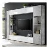 KASALINEA Meuble Tv Mural Blanc Et Béton SOPRANO 2 -Vente-unique shop meuble tv mural blanc gris zd1 z