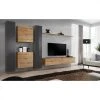 Ac-Deco Meuble TV Mural Design Switch VI 330cm Gris & Naturel