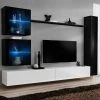 Ac-Deco Meuble TV Mural Design Switch XVIII 280cm Blanc & Noir