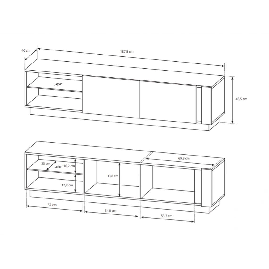 Vente-unique Meuble TV MURARI - 2 Portes Et 2 Niches - Avec LEDs - Blanc Brillant E... 7 Vente-unique Meuble TV MURARI - 2 Portes Et 2 Niches - Avec LEDs - Blanc Brillant E... – Image 5