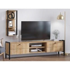 Vente-unique Ensemble TV - 2 Portes Et 2 Niches - Naturel Et Noir - PAMINA -Vente-unique shop meuble tv pamina 12261240 32625294 1140x1140
