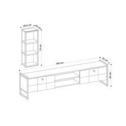 Vente-unique Ensemble TV - 2 Portes Et 2 Niches - Naturel Et Noir - PAMINA -Vente-unique shop meuble tv pamina 12261240 32625298 1140x1140