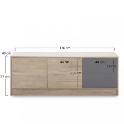 VS VENTA-STOCK Meuble TV Panama 2 Tiroirs, 2 Portes, 136 Cm Couleur Bois Et Gris -Vente-unique shop meuble tv panama 2 tiroirs 2 portes 136 cm couleur bois et gris 11522404 30184862 1140x1140