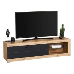 BUT Meuble TV REMO II Noir Et Imitation Chêne -Vente-unique shop meuble tv remo ii noir et imitation chene 10971948 28669620 1140x1140