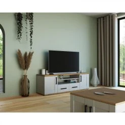 BUT Meuble TV ROMANCE Imitation Pin/ Imitation Chêne -Vente-unique shop meuble tv romance imitation pin imitation chene 9161331 23916675 1140x1140