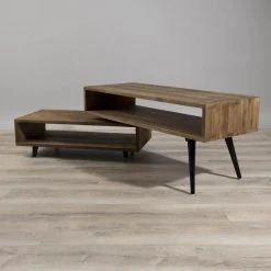 MACABANE Meuble TV ALIDA Bois Rotatif Scandi -Vente-unique shop meuble tv rotatif 2 niches en teck recycle scandi brun design 501402 2 1140x1140