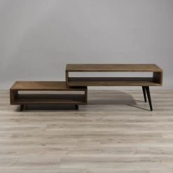 MACABANE Meuble TV ALIDA Bois Rotatif Scandi -Vente-unique shop meuble tv rotatif 2 niches en teck recycle scandi brun design 501402 3 1140x1140