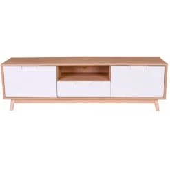 HOUSE NORDIC Meuble TV Scandinave Blanc OLI -Vente-unique shop meuble tv scandinave blanc oli design 296593 1 1140x1140