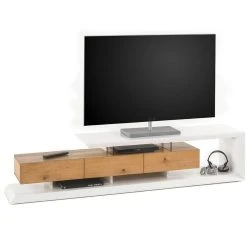 Inside 75 Meuble TV Design EMERAINVILLE Finition Laquée Blanc Mat 3 Tiroirs Fa?... -Vente-unique shop meuble tv scandinave emela blanc chene 4