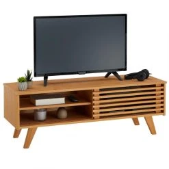 IDIMEX Meuble TV SEAN, 4 Niches En Pin Massif Finition Teintée/cirée -Vente-unique shop meuble tv sean 4 niches en pin massif finition teinteeciree 12514334 33449092 1140x1140