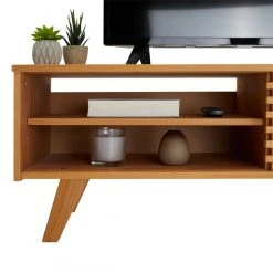 IDIMEX Meuble TV SEAN, 4 Niches En Pin Massif Finition Teintée/cirée -Vente-unique shop meuble tv sean 4 niches en pin massif finition teinteeciree 12514334 33449096 1140x1140