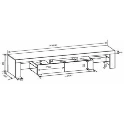 Dusine Meuble TV SPIDER BIG à LED En Blanc MAT Avec Portes Gris Laqué 200 C... -Vente-unique shop meuble tv spider big a led en blanc mat avec portes gris la 4886608 1012988 88 1140x1140