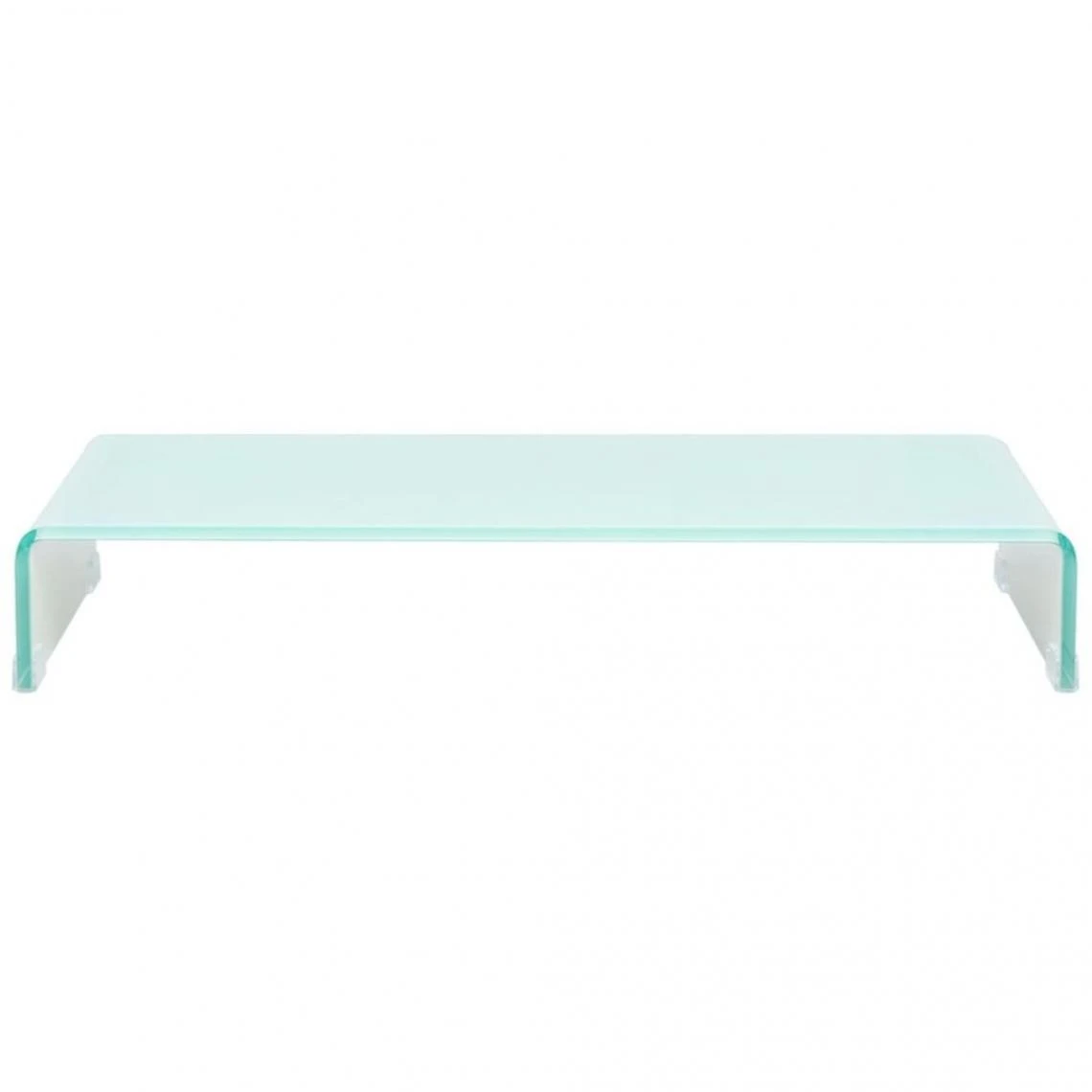 SANS MARQUE Meuble TV/ Support Pour Moniteur 80 X 30 X 13 Cm Verre Blanc - Blanc 4 SANS MARQUE Meuble TV/ Support Pour Moniteur 80 X 30 X 13 Cm Verre Blanc - Blanc – Image 2