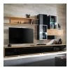 NOUVOMEUBLE Ensemble Meuble TV Noir Et Couleur Bois BAGNOLO -Vente-unique shop meubles tv noir bois moderne zd1 z