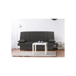 Marque Generique MILA Banquette Clic Clac 3 Places - Tissu Anthracite - Slyle Contempor... -Vente-unique shop mila banquette clic clac 3 places tissu anthracite slyle contemporain l 190 x p92 cm 2