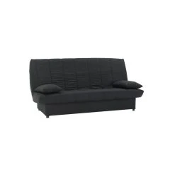 Marque Generique MILA Banquette Clic Clac 3 Places - Tissu Noir - Slyle Contemporain - ... -Vente-unique shop mila banquette clic clac 3 places tissu noir slyle contemporain l 190 x p92 cm 1