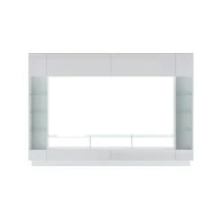 Vente-unique Mur TV Avec Rangements Et LEDs - Blanc Laqué - BRIANO -Vente-unique shop mur tv briano 13506602 36998360 1140x1140